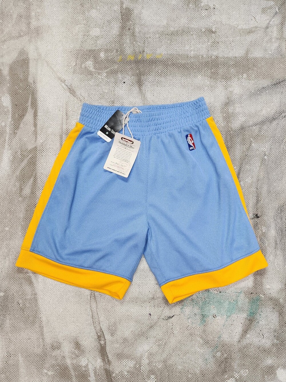 Mitchell & Ness Powder Blue and Yellow Men's Basketball Shorts